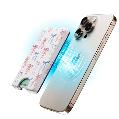 Casely MagWallet | Coquette Girlie | Pastel Bows | Slim Wallet Card Holder | Compatible with MagSafe | Soft-Touch Hard Silicone | Holds Up to 3 Cards - color: Coquette Girlie | Pastel Bows