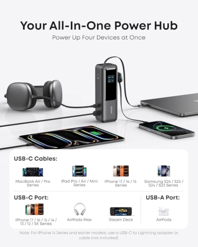 Anker Laptop Power Bank, 25,000mAh Travel Essential with 165W Total Output - color: Black