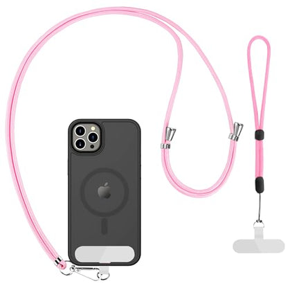 CACOE Phone Lanyard, Light Pink, 2 Pcs - color: Light Pink, size: 30"（Neck Strap×1）+8"（Wrist Strap×1）