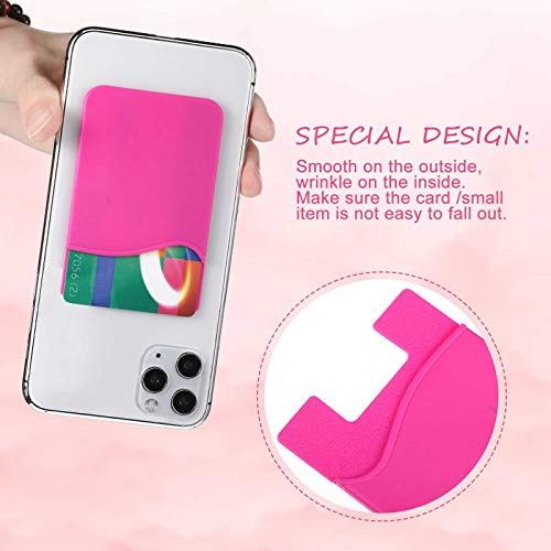 Frienda 24 Pcs Phone Card Holder Adhesive Silicone Wallet, Lovely Color - color: Lovely Color