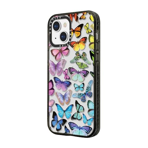 CASETiFY for iPhone 13 Mini Case - Impact | Slim Fit | 6.6 ft. Drop Protection | Butterfly Rainbow | Black - color: Butterfly Rainbow, size: Iphone 13 Mini (5.4")