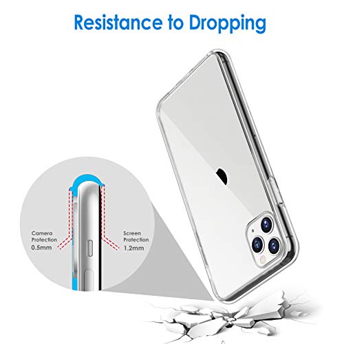 JETech Case for iPhone 11 Pro Max, Anti-Yellowing, Clear | Shockproof Protection, Scratch Resistant Hard PC Back, Durable Transparent TPU Bumper - color: Clear