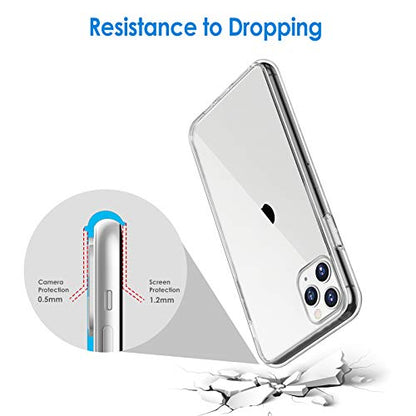 JETech Case for iPhone 11 Pro Max, Anti-Yellowing, Clear | Shockproof Protection, Scratch Resistant Hard PC Back, Durable Transparent TPU Bumper - color: Clear