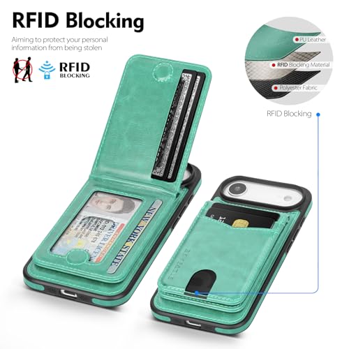 SkyEagle Compatible with MagSafe iPhone 17 Air Wallet Case,Blue Green - color: Blue Green, size: iPhone 17 Air - 6.5"
