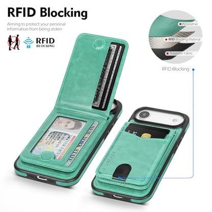 SkyEagle Compatible with MagSafe iPhone 17 Air Wallet Case,Blue Green - color: Blue Green, size: iPhone 17 Air - 6.5"