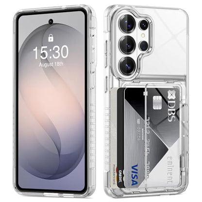 ACANDYA for Samsung Galaxy S26 Ultra Case Wallet Clear Case with Card Holder Protective Shockproof Anti-Scratch Anti-Yellow Heavy Duty Protection Cover for Samsung Galaxy S26 Ultra 6.9inch Transparent - size: for Galaxy S26 Ultra