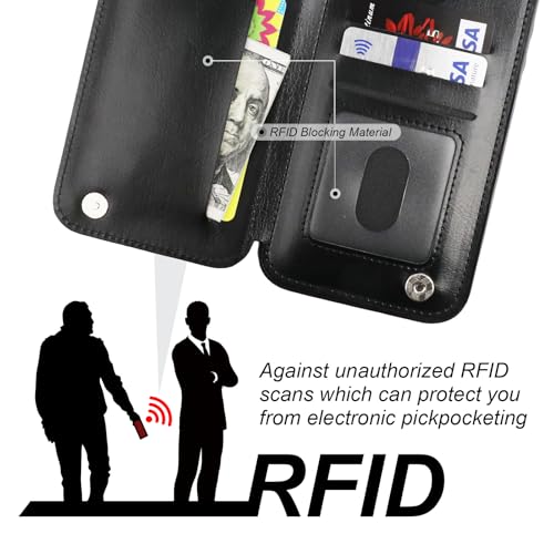 ONETOP for iPhone 16 Pro Max Wallet Case with Credit Card Holder,Black - color: Black