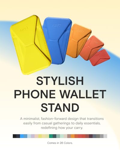 MOFT Magnetic Wallet Stand Compatible with iPhone 17/16/15/14/13/12 Series, Angle Adjustment & Magsafe Compatible MOVAS Phone Stand,Neon - color: Neon, size: Standard