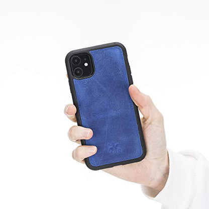 Venito Lucca Leather Case Compatible with iPhone 11 (6.1 inch) – Extra Secure with Padded Back Cover -Antique Dark Blue - color: Antique Dark Blue, size: iPhone 11