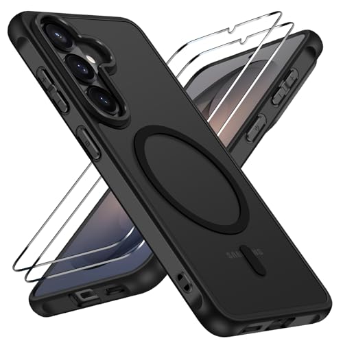 ivoler 3-in-1 Magnetic Case for Samsung Galaxy S26 5G 6.3'' with 2 Pack Screen Protector, [MagSafe Compatible] [Military Grade Drop Protection] Slim Translucent Shockproof Phone Cover- Black - color: Matte Black, size: Samsung Galaxy S26 5G 6.3''