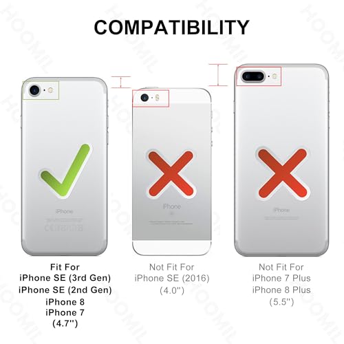 HOOMIL for iPhone SE 3rd/2nd Gen, iPhone 7/iPhone 8, Non-Yellowing, Drop Protection, Anti-Scratch Transparent Hard Back Phone Cover - Light Green - color: Light Green, size: iPhone 7/8/SE 2020/2022