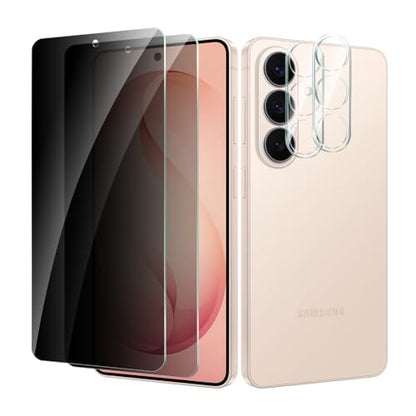 2+2 Pack for Samsung Galaxy S26 Privacy Screen Protector with Camera Lens Protector, Anti Spy Tempered Glass Protection Film 9H Hardness, Scratch Resistant, Case Friendly