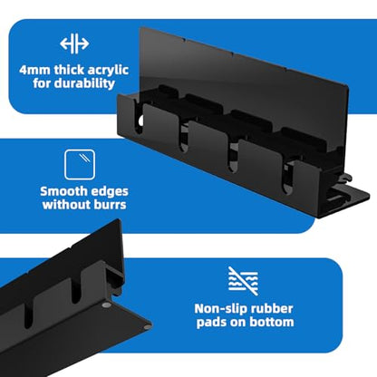 4 Phones Acrylic Multiple Cell Phone Stand - color: Black