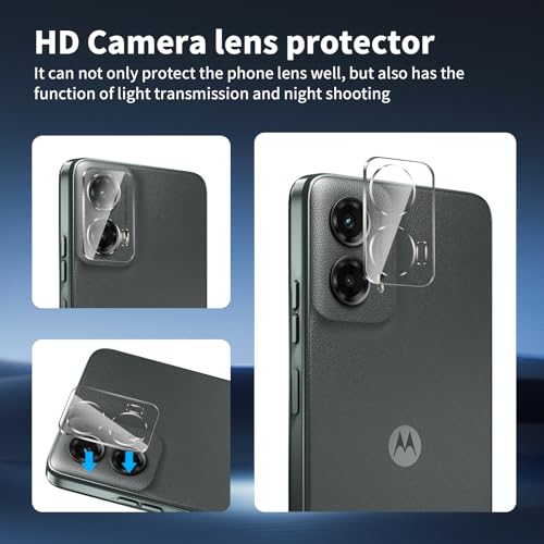 2 Pack For Moto G 5G 2024 Privacy Screen Protector + 2 Pack Camera Lens Protector, 9H Hardness Anti-Spy Tempered Glass, Scratch-Resistant (Moto G 5G 2024)