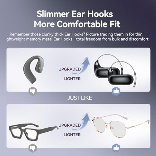 Xmenha Open Over Ear Earbuds Wireless Bluetooth Open Ear Headphones - color: Black