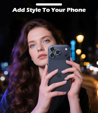 imluckies Camera Lens Protector for iPhone 17 Pro/iPhone 17 Pro Max - color: Bling Black