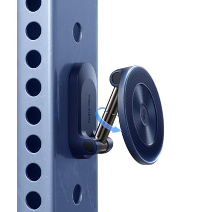 GolbinBox All Metal Dual Magnetic Gym Phone Holder for MagSafe, Blue - color: Blue