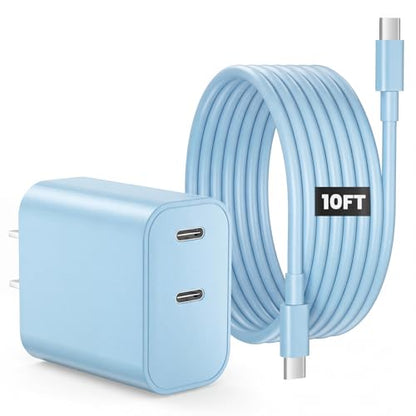 iPhone 18 17 16 15 Charger Fast Charging, 20W Dual Port USB C Charger Block - color: Blue
