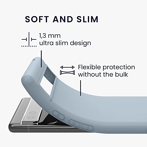 kwmobile Case Compatible with Google Pixel 6a Case - Soft Slim Protective TPU Silicone Cover - Light Blue - color: light blue