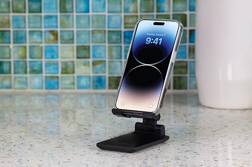 Scosche SUFMPS-SP Universal Cell Phone Stand and Holder with Non-Slip Cradle, Foldable, Adjustable Non-Magnetic Mount for Home Office Desk or Travel Compatible with iPhone, Tablet and All Devices - style: Office Desk / Travel