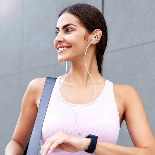 APETOO 3.5mm Wired Earbuds Sport in-Ear Headphones Mute Mic Stereo Bass - color: White-Silver