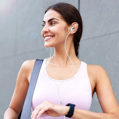 APETOO 3.5mm Wired Earbuds Sport in-Ear Headphones Mute Mic Stereo Bass - color: White-Silver