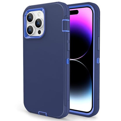 for iPhone 15 Pro Max Case, Dual Layer Shockproof Full Body Cover for Men, Military Grade Drop Protection Heavy Duty Protective Phone Case for Apple iPhone 15ProMax 6.7 inch (Navy/Blue) - color: Navy/Blue