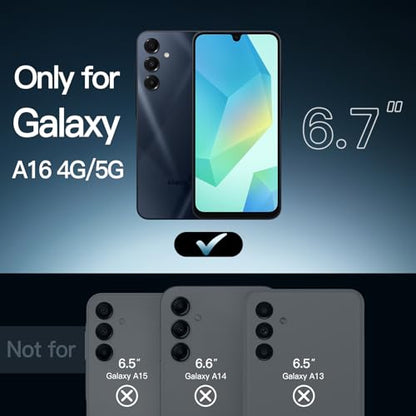 JETech Case for Samsung Galaxy A16, Anti-Yellowing, Black | Shockproof Protection, Scratch Resistant Hard PC Back, Durable Transparent TPU Bumper - color: Black, size: Galaxy A16