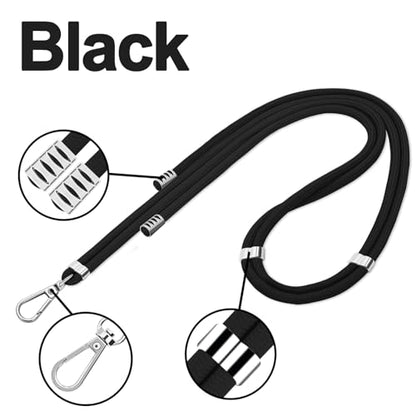 Cell Phone Lanyard, 2 Phone Crossbody Lanyard, 2 Wrist Phone Strap and 6 Connectors Compatible with Most Phones - color: Black Gray