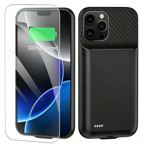 Battery Case for iPhone 16 Pro Max, 10000mAh Rechargeable Charging Case with LED Power Display, Black - size: For iPhone 16PM