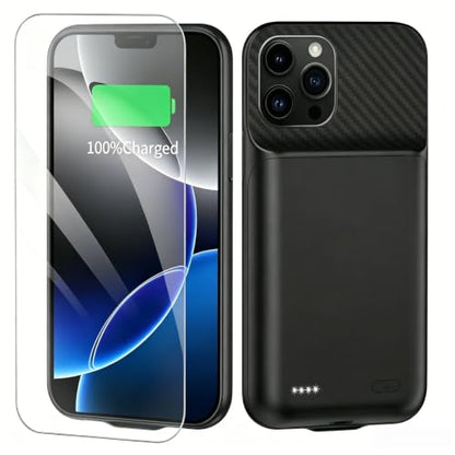 Battery Case for iPhone 16 Pro Max, 10000mAh Rechargeable Charging Case with LED Power Display, Black - size: For iPhone 16PM