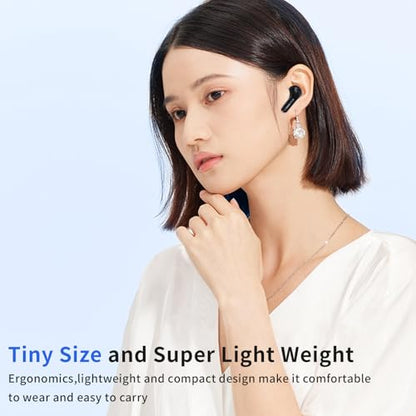 2 Pairs Wireless Earbuds Bluetooth 5.5 ,Dual Pair Wireless Ear Buds Headphones with Noise Cancelling, LED Display Power in Ear Earphones Waterproof 120H Playtime for Laptop Pad Phones (Black) - color: Black