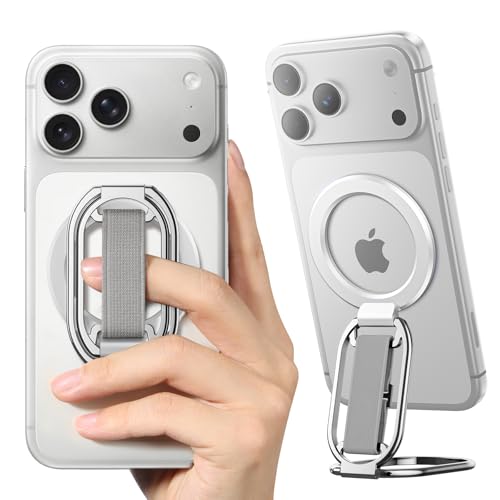 SUPERONE for MagSafe Phone Grip Kickstand, Magnetic Phone Ring Holder - color: Silver