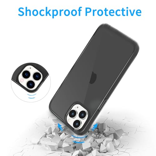 JJGoo Compatible with iPhone 15 Pro Case Clear, Soft Clear Fiexible TPU Phone Cases, Shockproof Transparent Bumper Cover Slim Thin Phone Case, Translucent Black - color: Black