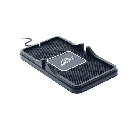 Armor All 15W Fast Wireless Charging Pad - Qi-Compatible, Universal Smartphone Stand (USB-A Powered)