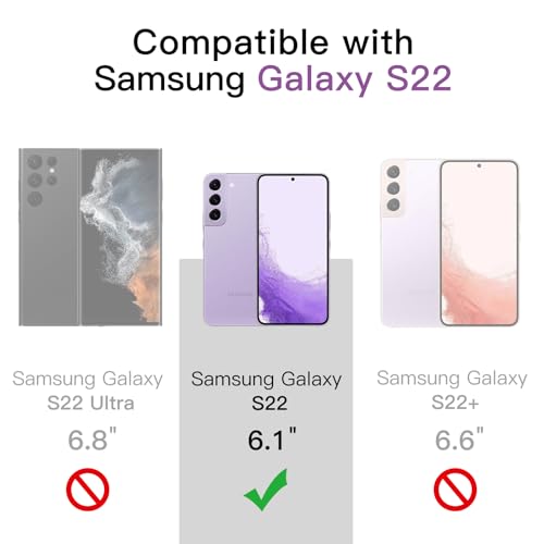 JETech Case for Samsung Galaxy S22, Anti-Yellowing, Purple | Shockproof Protection, Scratch Resistant Hard PC Back, Durable Transparent TPU Bumper - color: Purple