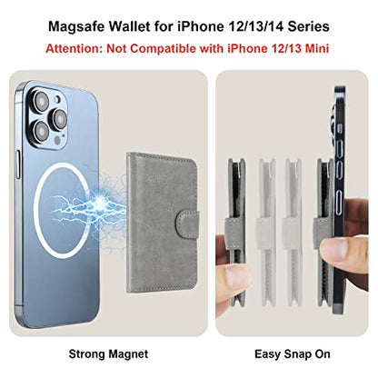 Bocasal for MagSafe Card Wallet for iPhone, Grey - color: Gray