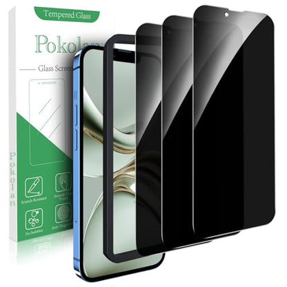 Pokolan Privacy Screen Protector for iPhone 13 Pro Tempered Glass Film - size: iPhone 13 Pro