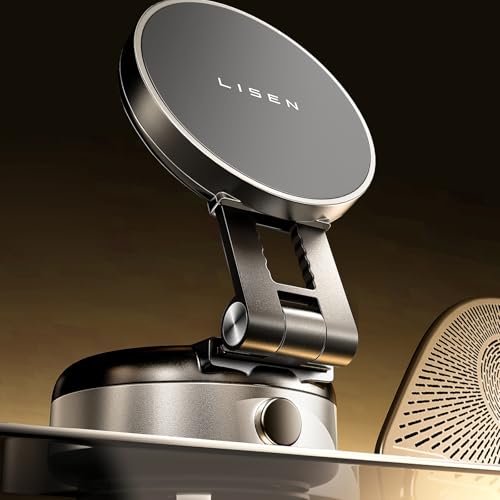 LISEN for iPhone 18 Pro Max Electric Suction Cup Phone Mount, Vacuum Electric Suction Cup Phone Mount, for MagSafe Magnetic Suction Mount for iPhone Duo 18 17 16/15/14/13/12 Pro Max, Black Kits - color: silver