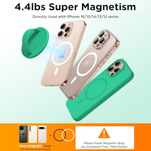 Magnetic Phone Grip for MagSafe, Silicone Ring Grip, Emerald Green - color: Emerald Green