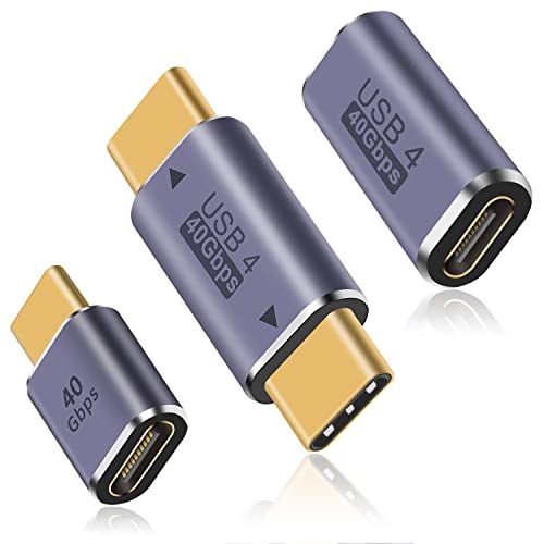 Duttek USB C Extender Adapter, USB C Coupler 40Gbps,100W PD and 8K@60Hz Video Display, Type C to Type C Adapter for Steam Deck, MacBook,Thunderbolt ect (3 Pack) - style: Three Styles USB C Adapter