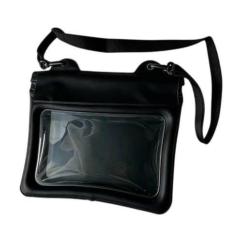 Waterproof Phone Pouch Bag Touchscreen Dry Bag For Swimming | PVC, 23×22cm, adjustable strap, waterproof touchscreen design for swimming, beach, kayaking and rafting. - color: Black