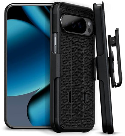 MOTIVE for Google Pixel 10 Pro XL Case with Belt Clip, Kickstand | 6.8" | Ranger v1 Series, Black, 360° rotating holster, open-top/open-bottom port access, textured grip, slim design, field-ready - size: Pixel 10 Pro XL