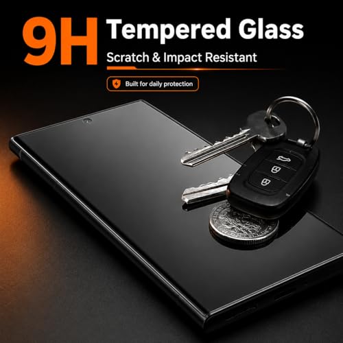 2 Pack Privacy Screen Protector for Samsung Galaxy S22 Ultra 5G, 3D Curved Tempered Glass, Support Ultrasonic Fingerprint Unlock, Anti-Spy 9H Full Coverage Glass Film, Case Friendly