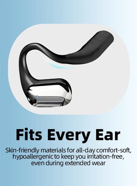 Open Ear Bluetooth 5.4 Headphones with Ergonomic Ear Hook