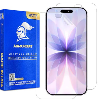 ArmorSuit 2-Pack Paper-Feel Matte Screen Protector for iPhone 17 (6.3-Inch) – Case Friendly MilitaryShield Anti-Glare Film, Made in USA - size: iPhone 17 6.3" Matte