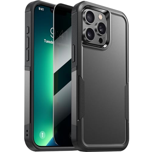 Diaclara Designed for iPhone 13 Pro Max Case, [with Privacy Screen Protector] [Anti Spy] [Military Grade Drop Protection] Heavy Duty Full-Body Shockproof Phone Case, Black - color: Black, size: iPhone 13 Pro Max 6.7"
