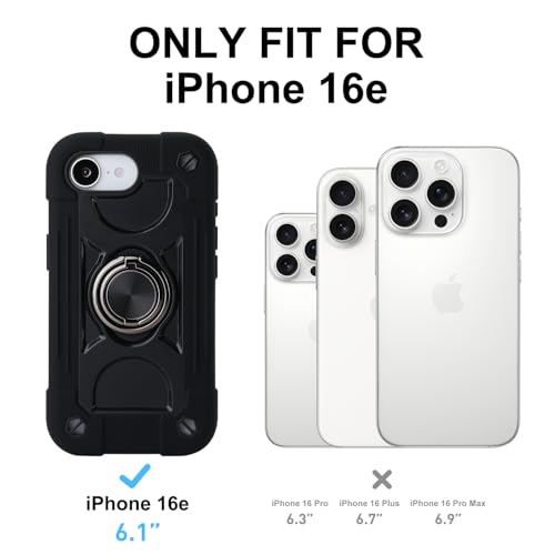 MARKILL Compatible with iPhone 17e/iPhone 16e Case with Stand, Military Grade Drop Protection Full Body Rugged Heavy Duty Case 3 in 1 Protective Durable Cover for iPhone 16e/17e Black - color: Black, size: iPhone 16e/iPhone 17e