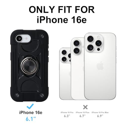 MARKILL Compatible with iPhone 17e/iPhone 16e Case with Stand, Military Grade Drop Protection Full Body Rugged Heavy Duty Case 3 in 1 Protective Durable Cover for iPhone 16e/17e Black - color: Black, size: iPhone 16e/iPhone 17e