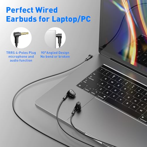 APETOO 3.5mm Wired Earbuds in-Ear Headphones School Chromebook Laptop Black - color: Black